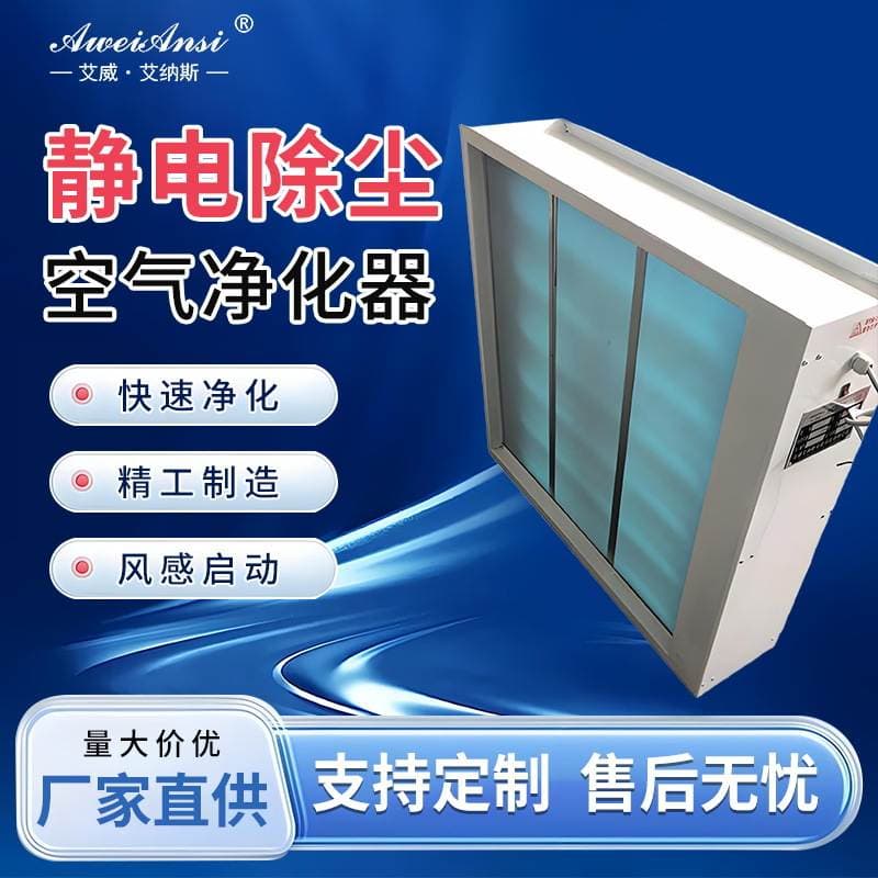 Air Purification Device with Full-Section Photocatalytic Ionization Sterilization and Purification, Return Air Vent Type Electronic Dust Removal Air Purifier 1
