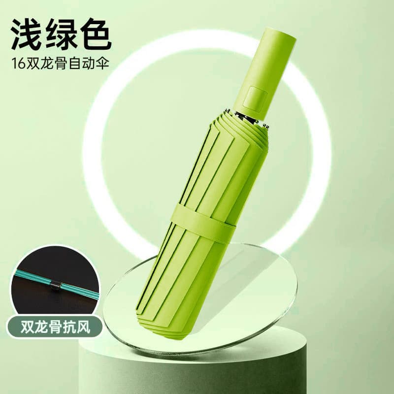 Fruit green-16 rib automatic reinforced vinyl umbrella