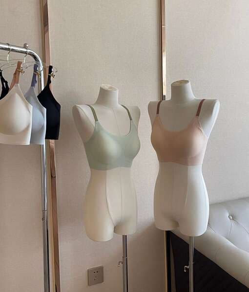 high quality Seamless Fixed Cup Contrast Latex Cotton Underwear Breathable Push-up Side-closing Paramilia Upper-support Thin Sling for Women