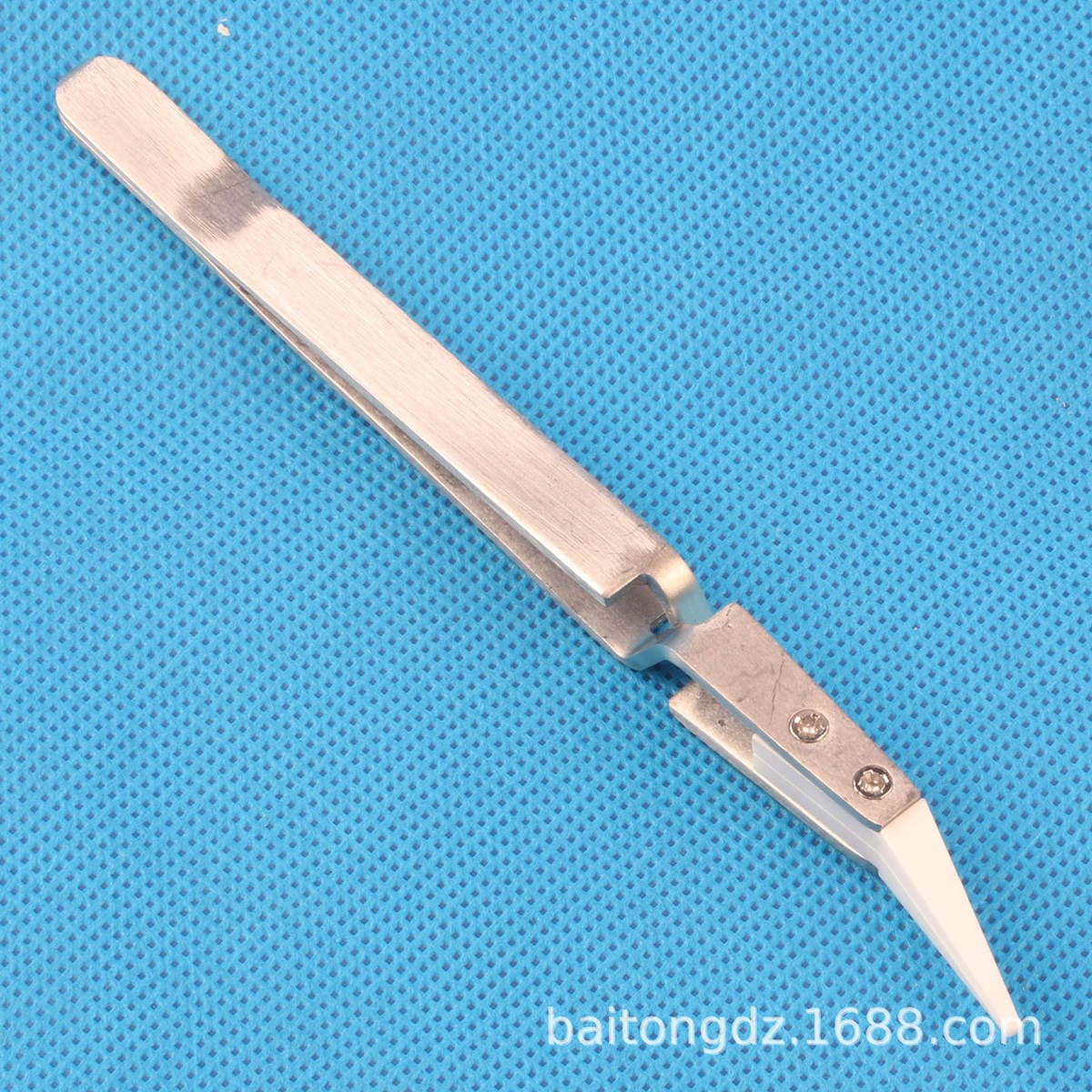 Reverse carbon fiber tweezers plastic head tweezers watch electronic anti-static interchangeable head Anti-conductive tweezers ESD- 4