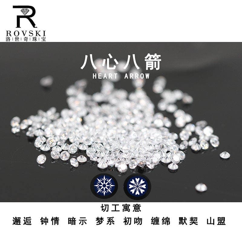 Round 0.6-12mm Eight Hearts Eight Arrows 3A/5A/7A/9A Pointed Bottom White Zircon Gemstone Nail Art Diamond Cz Crushed Diamond 2