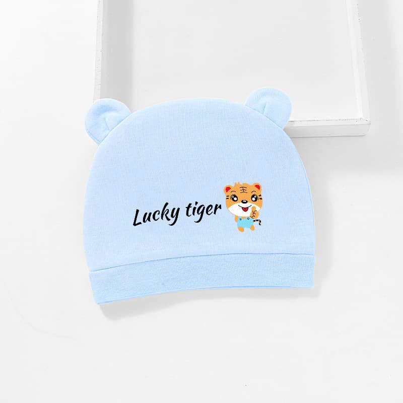 Blue Good Luck Tiger Baby Hat