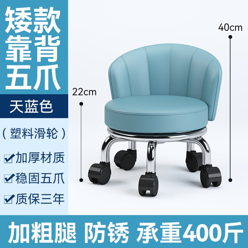 Blue fan-shaped plastic wheel