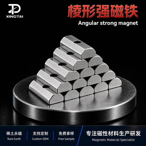 Cross-Border Prismatic Magnet Neodymium Iron Boron Strong Magnet N54 Magnet Powerful Permanent Magnet Block Shaped Magnet Single Hole Magnet