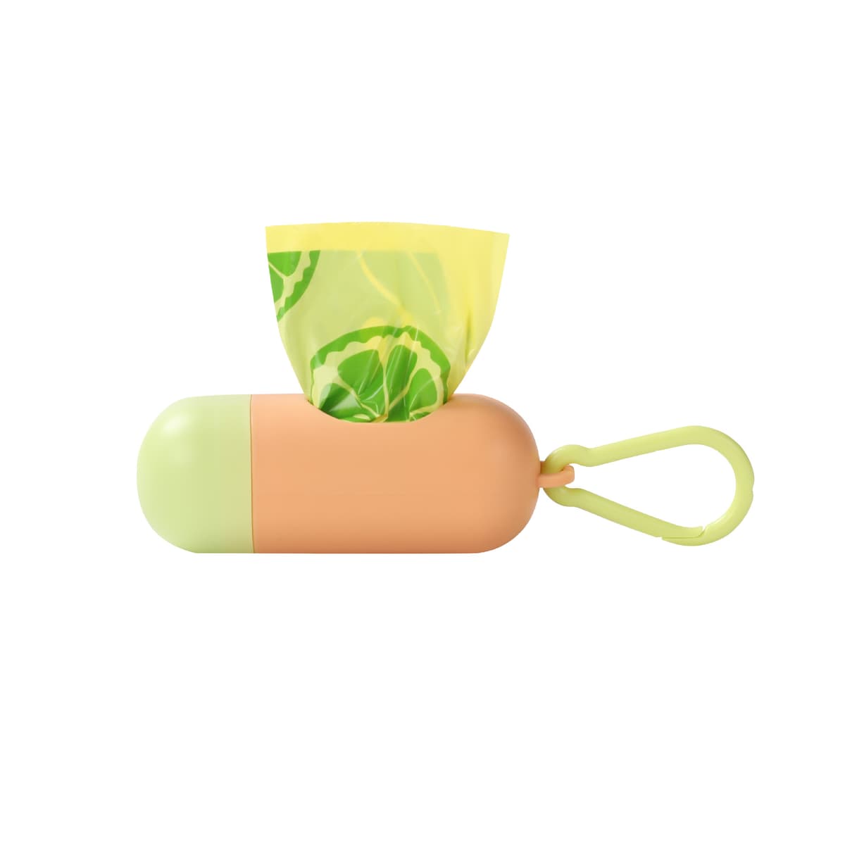Long dispenser orange green + lime scented garbage bag
