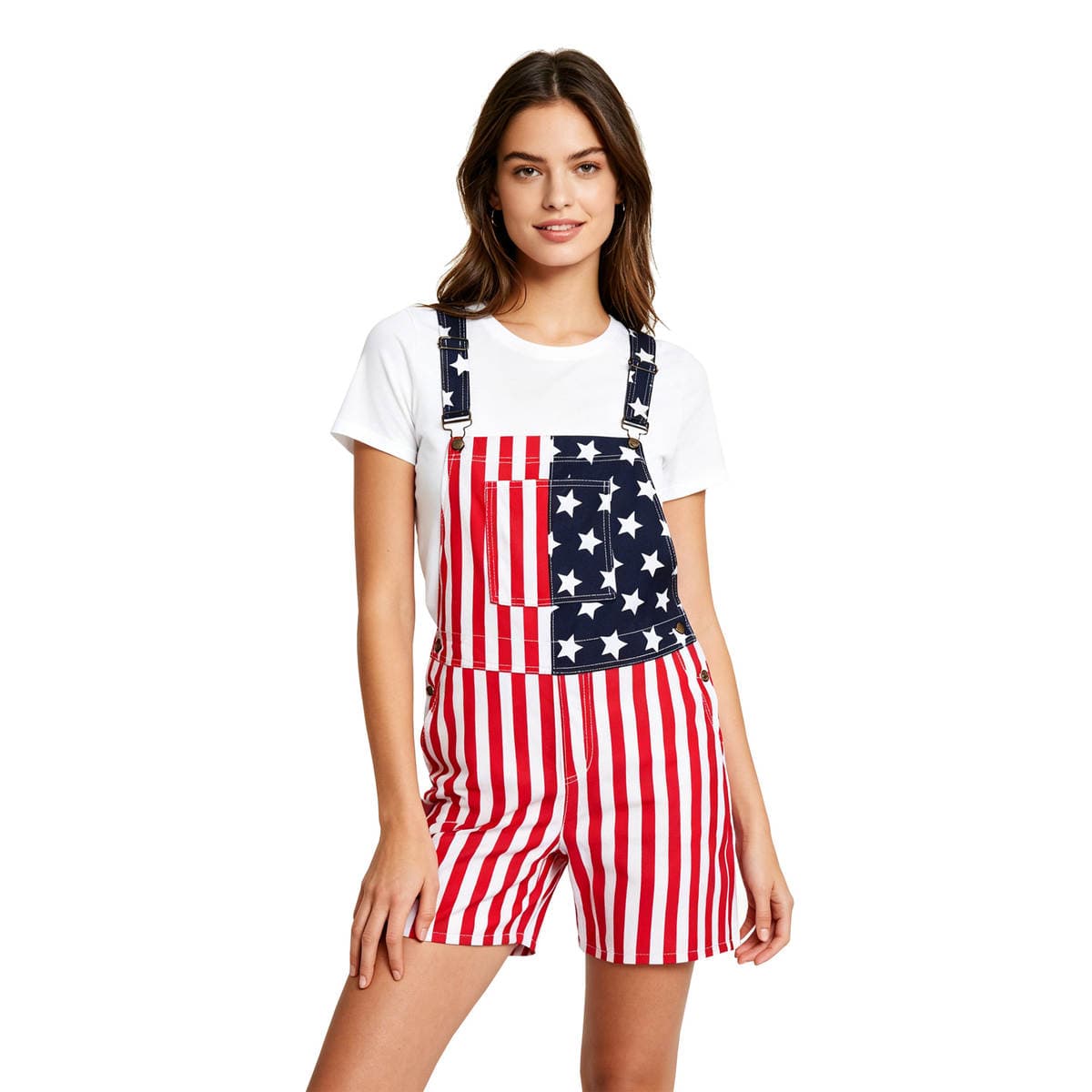 Sports Overalls with American Independence Day Flag, Couple's Suspenders, New European and American Cross-Border Halloween Performance Costumes 2
