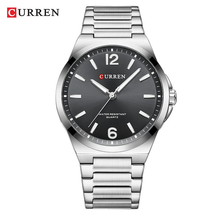 Silver belt black surface