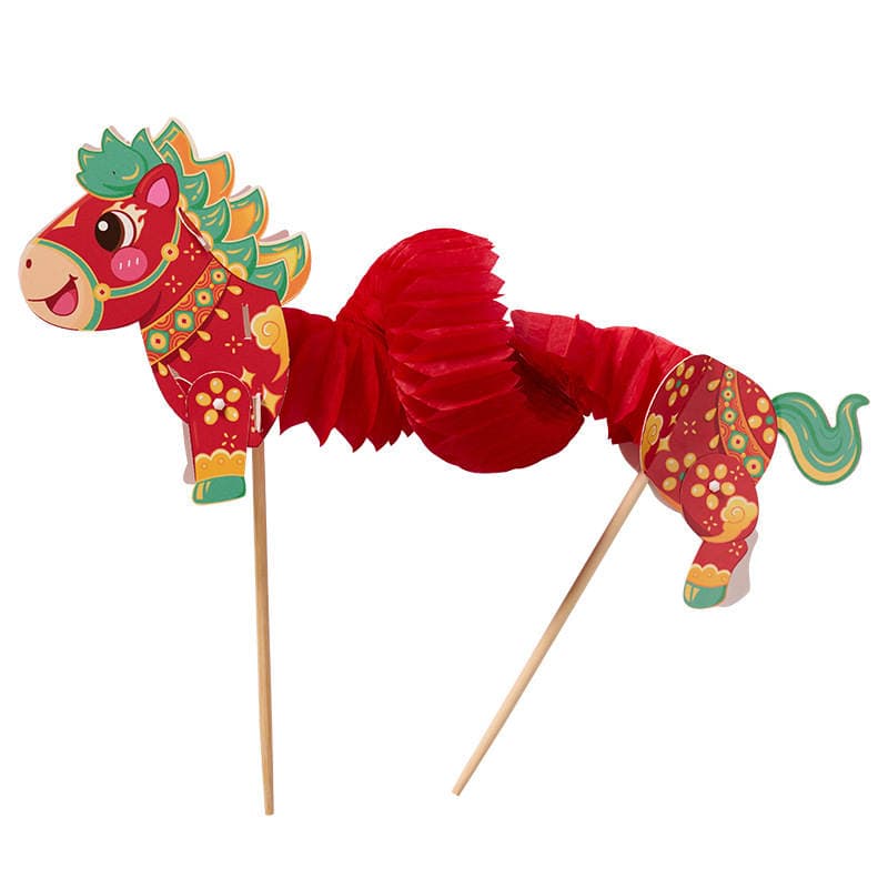 Cute Flip-Up Horse DIY Craft Materials for Children Kindergarten Chinese Style Toys for Lantern Festival and Mid-Autumn Festival 5