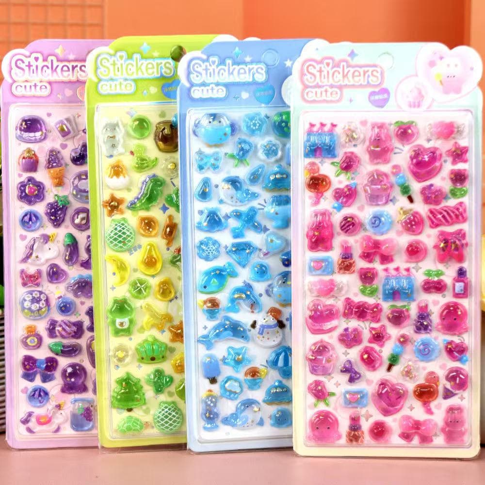 Y solid embossed sticker 9.7×21cm mixed hair