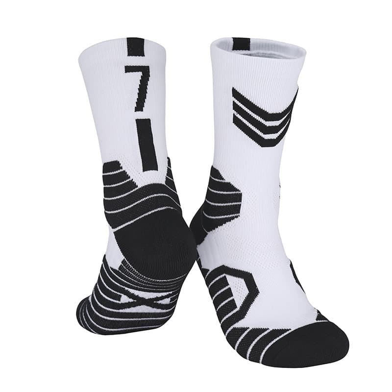 White and black size 7-adult socks