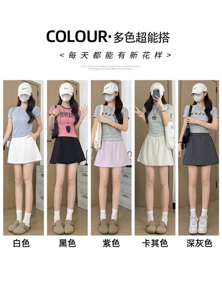 Women's quick-dry sports shorts for summer 2026, new style for petite women, ice silk high-waisted loose-fitting five-point cargo wide-leg pants 2