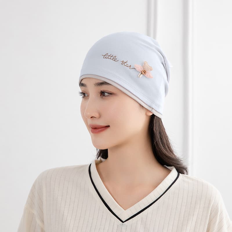 Angel Bear Mummy Hat light blue