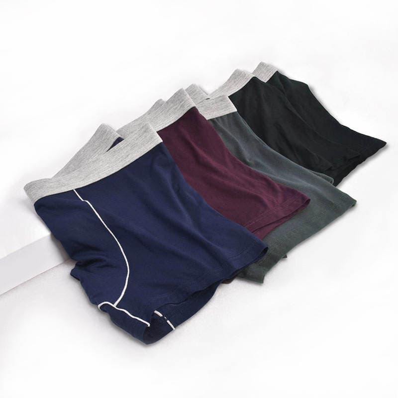Factory wholesale men's underwear modal Red men's boxed boxed mid-waist youth solid color shorts head 4