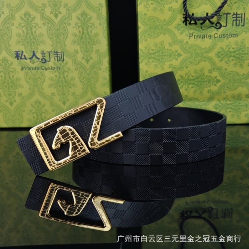 3.8 smooth buckle gold buckle + belt