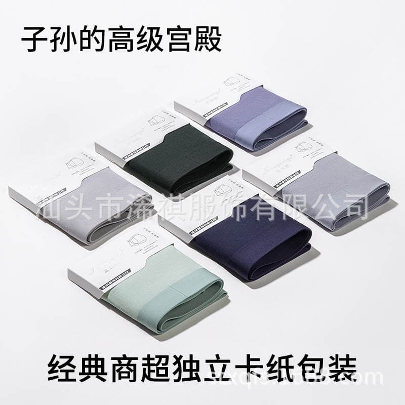 Qiqi Clothing Class a Cotton Men's Seamless Underwear 60 Count Pure Cotton Crotch Classy Xinjiang Long-Staple Cotton Boys' Underwear 5