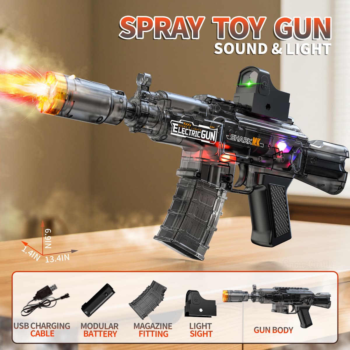 Ak linkage spray version sound and light gun-transparent black (color box)