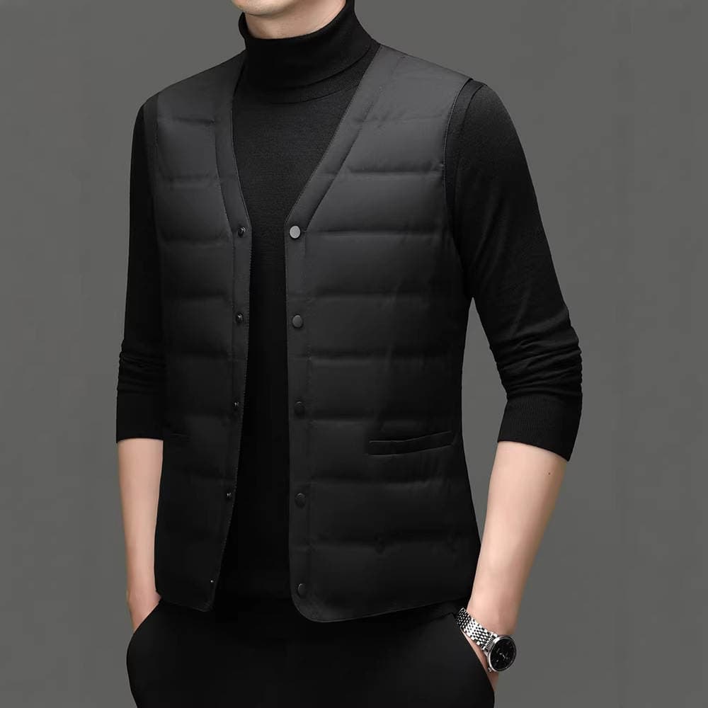 Middle-Aged and Elderly Men's Cotton Vest, Autumn and Winter Short Style, Loose Casual Large Size Vest, Warm Inner Wear Vest for Dad 2