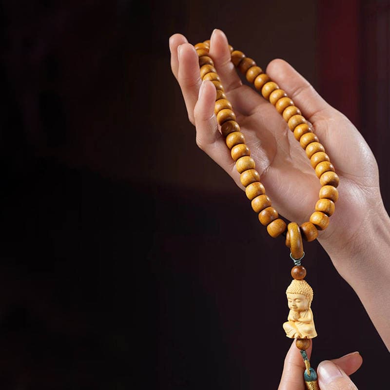 Gold-rimmed nanmu Apple beads DIY baby Buddha hand-held specifications 8 x 11 men's and women's rosary jewelry manufacturers wholesale 3
