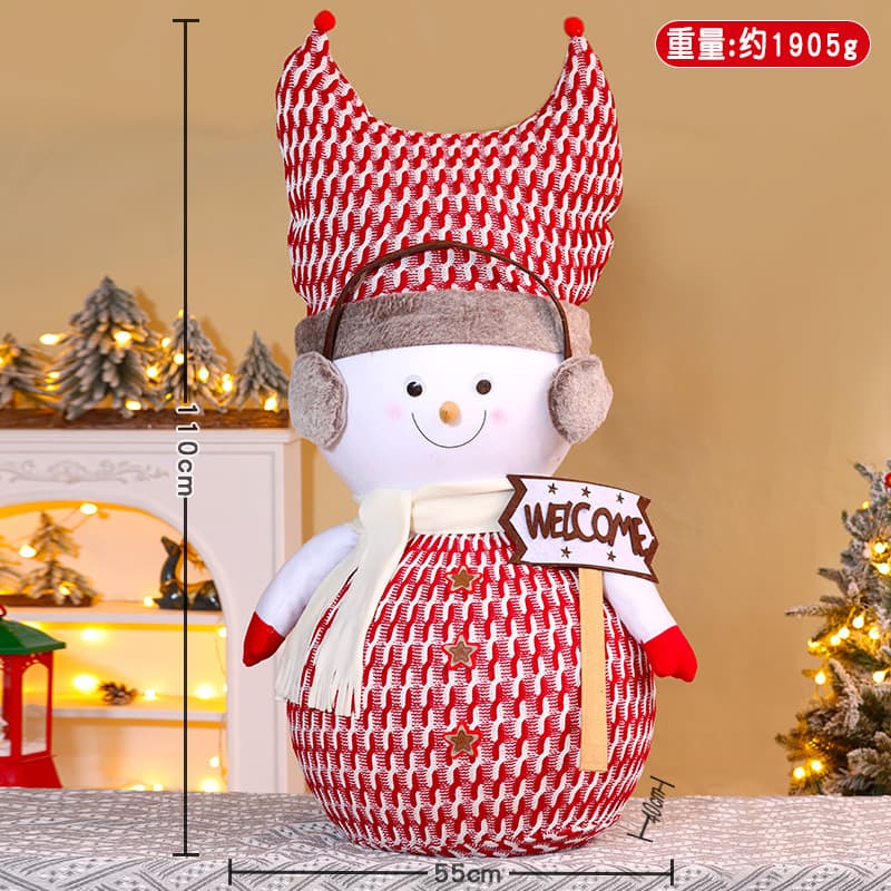 Headset striped gray snowman-150