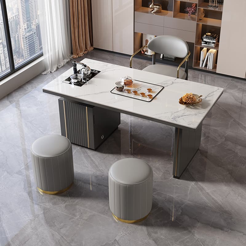 1.2m table, 1 light luxury chair + 2 round stools
