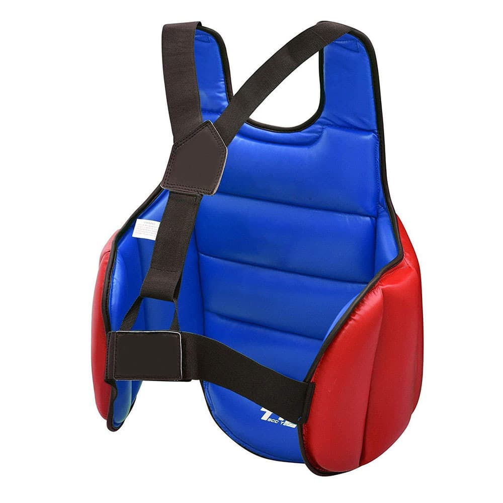 Red and blue chest protection