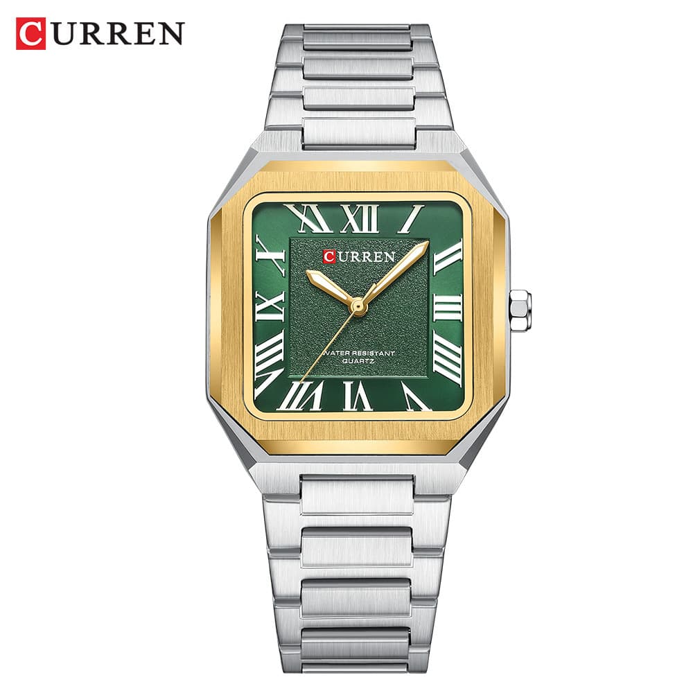 Gold and silver shell green surface