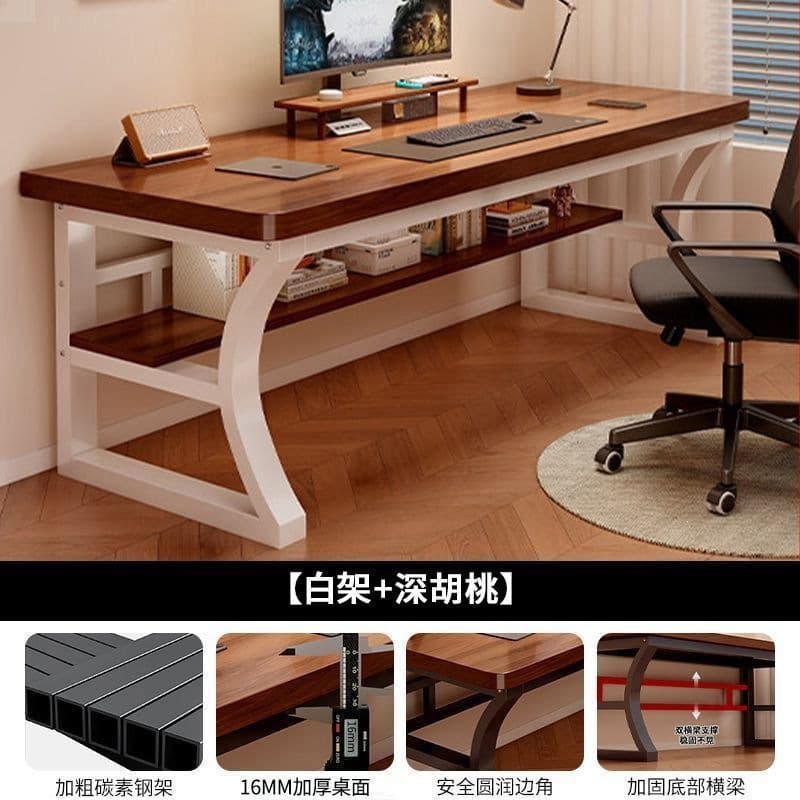 [white frame + dark walnut color] reinforced double crossbars (storage model)