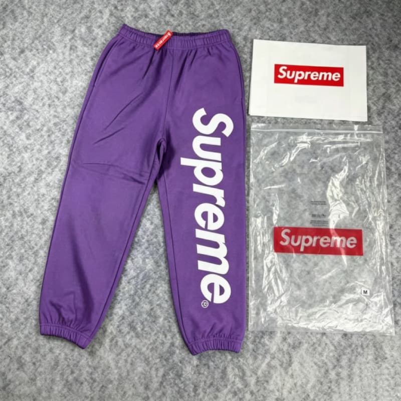 A309#classic big logo hooded sweatpants purple