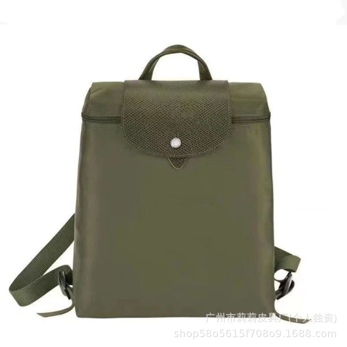 Original factory leather backpack - eco-friendly forest green