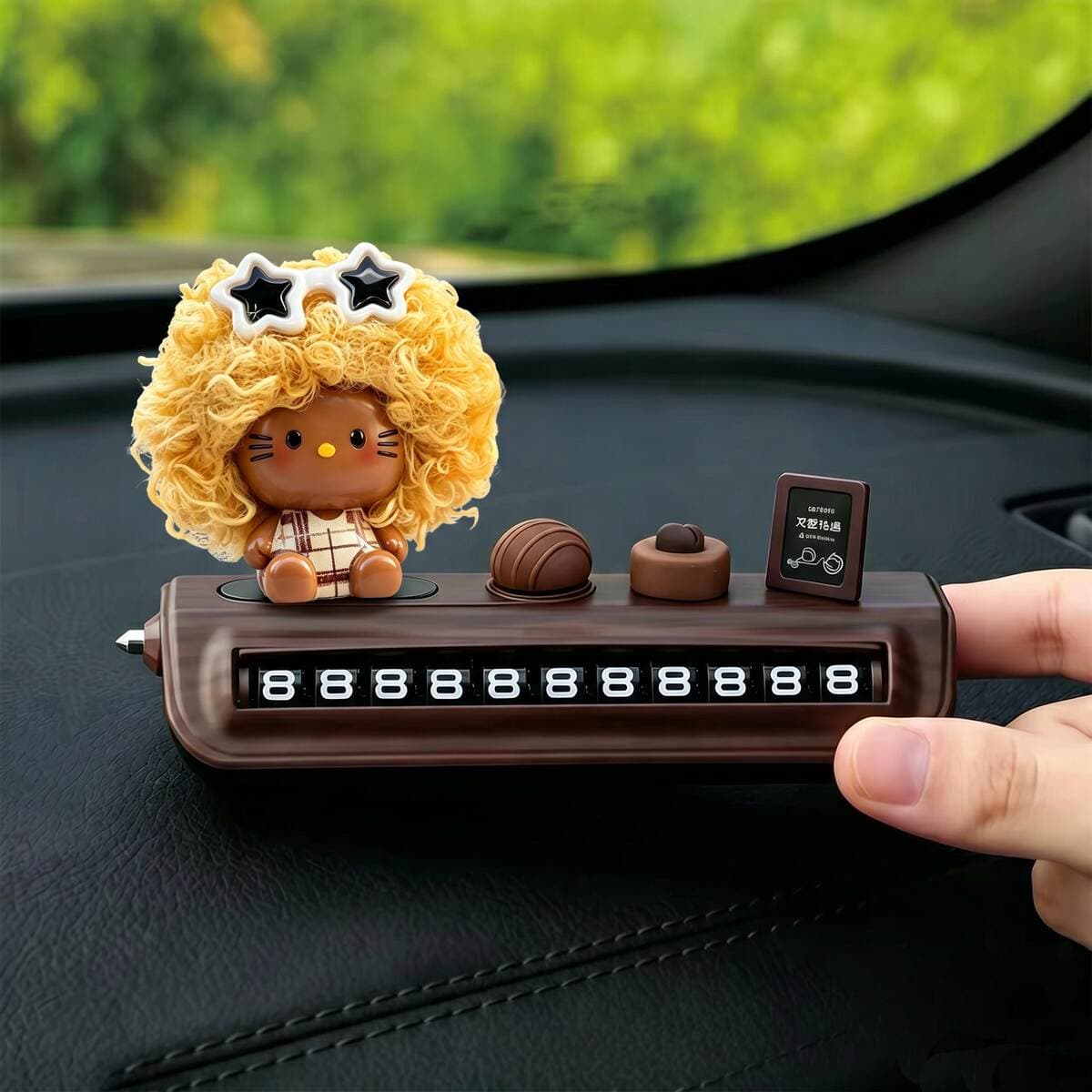 2026 New Model Kitty Temporary Parking Number Plate for Moving Car, Phone Number Plate for Car, Cute for Women 2