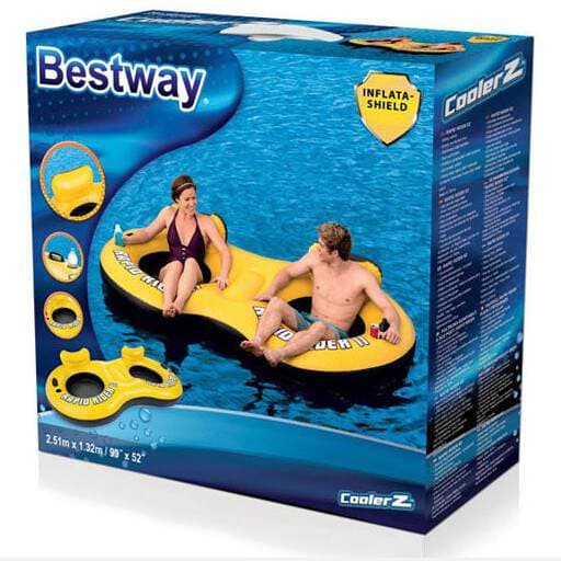 Bestway43113 Double Floating Ring Inflatable Eight-character Seat Drifting Floating Ring Floating Row Oversized Thick Water Floating Bed 4
