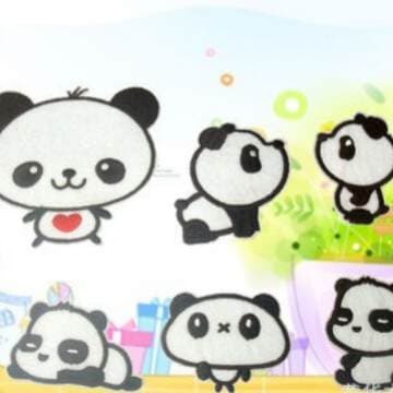 Cartoon Cloth Patch Applique Children's Clothes Down Denim Embroidery Adhesive Decorative Super Cute Red Panda 1