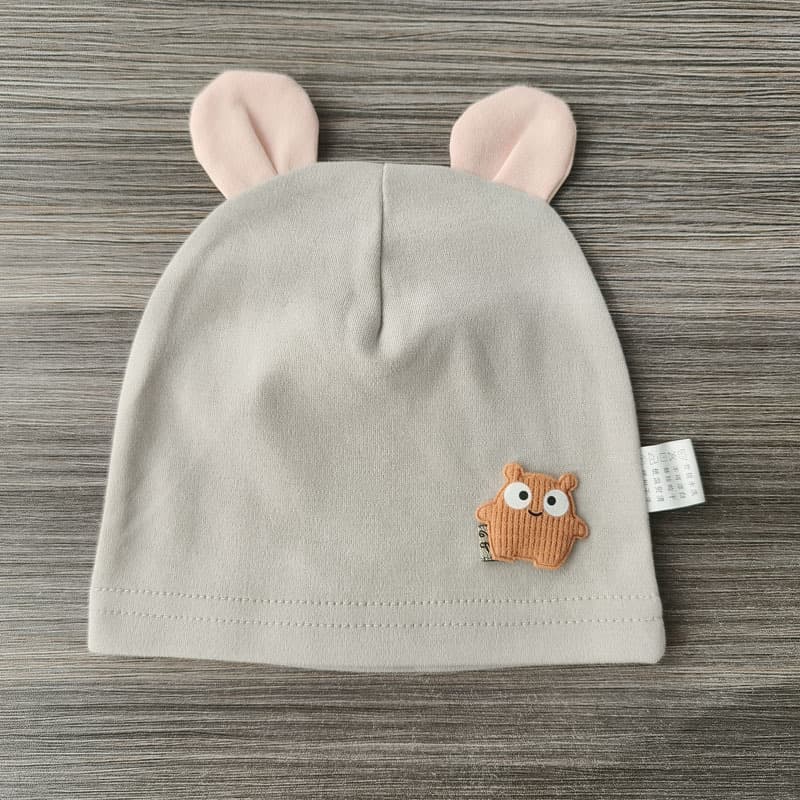 Thick material bear gray baby hat