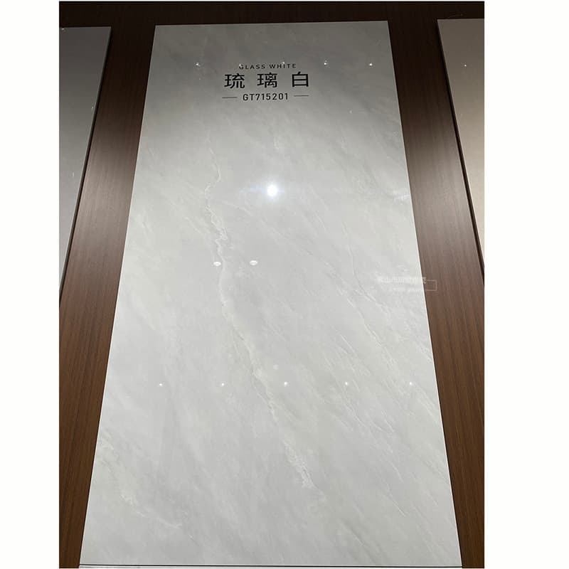 {in stock, made in foshan, guangdong} high-gloss porcelain tile 3c with g-glazed white finish