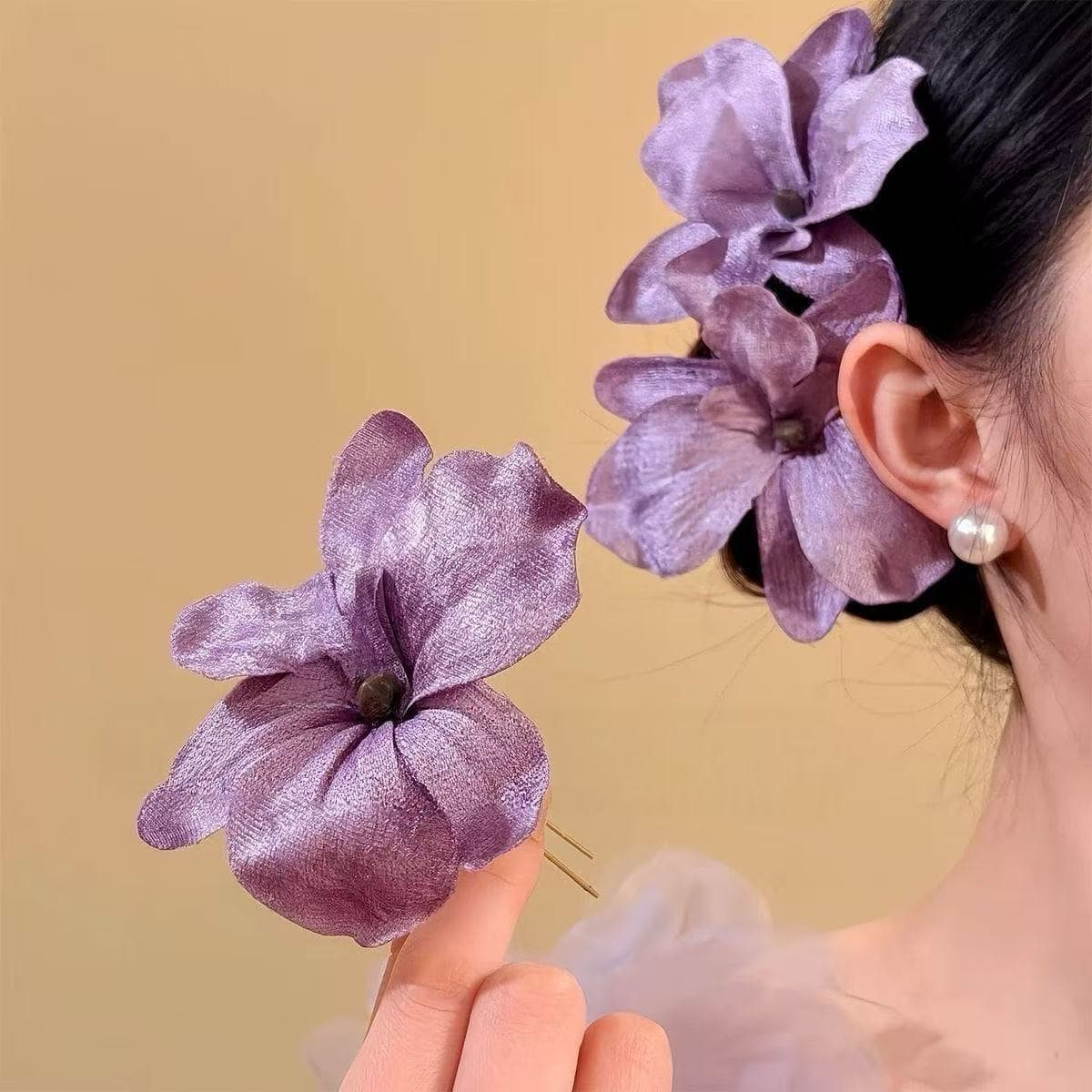 7356 new chinese style orchid hairpin-purple