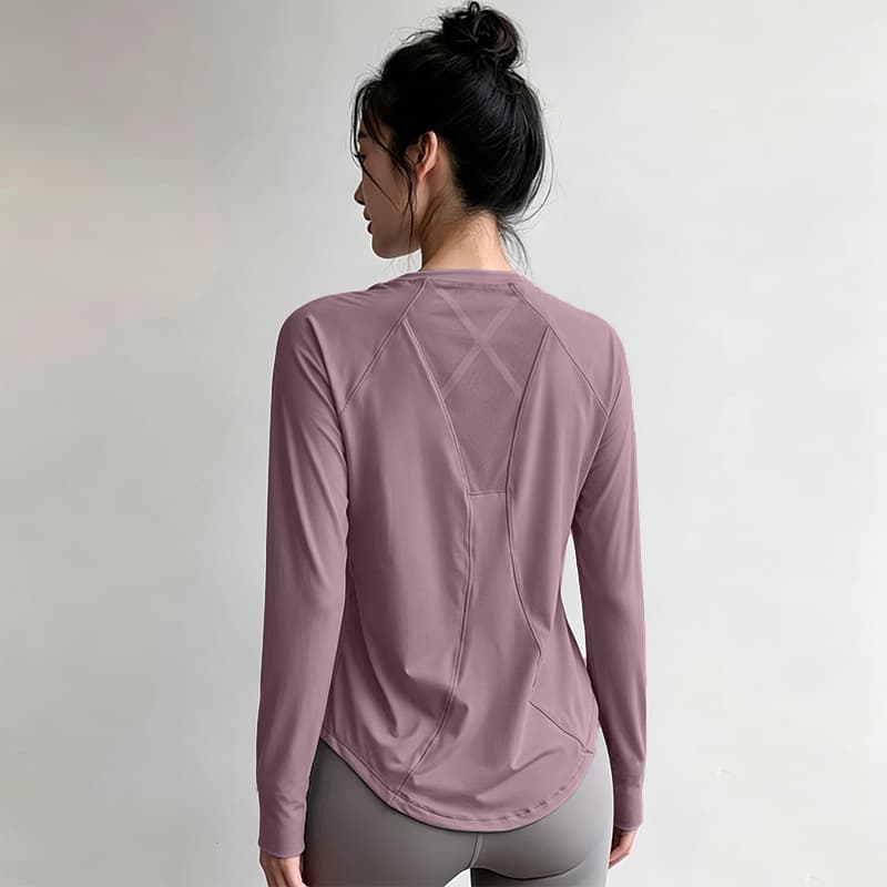 Gray cherry pink long sleeves