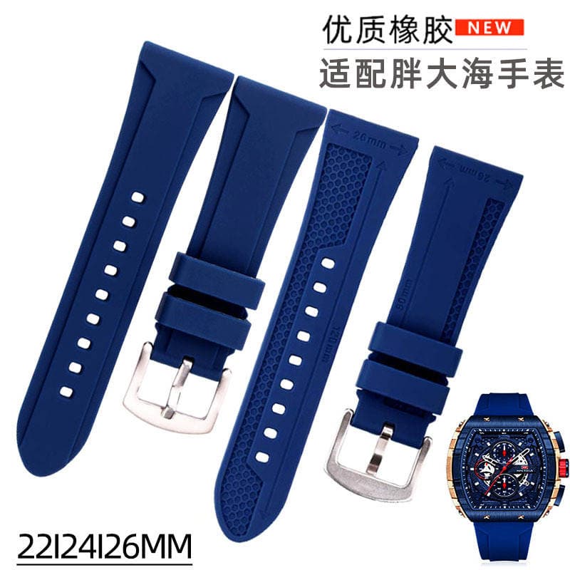 PAM (Panerai) üçün 22/24/26mm universal suya davamlı silikon saat kəməri 1