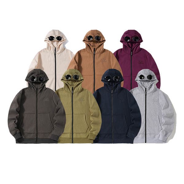 Cross-Border Foreign Trade Trendy Brand Company's New Autumn and Winter Model for Men and Women, Couple Style Cp Lens Zipper Hooded Sweatshirt Jacket