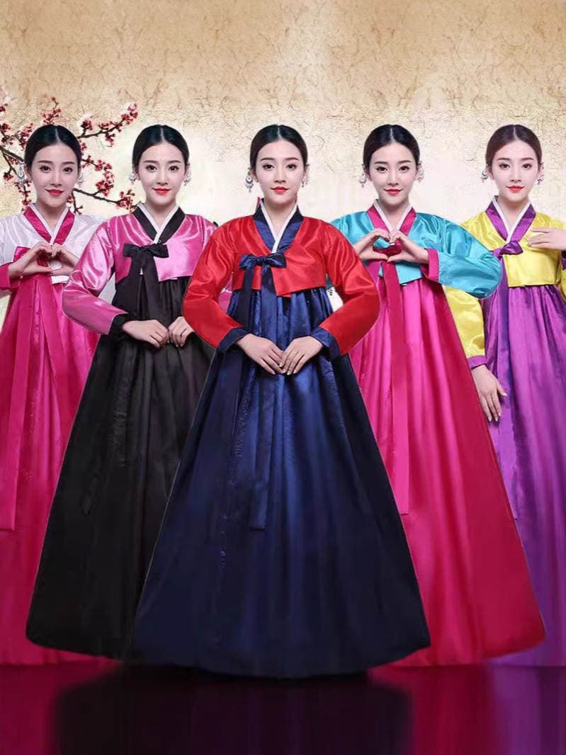 Korean Ethnic Minority Dance Performance Costume Women's Stage Costume South Korea Traditional Costume Court Hanbok 1