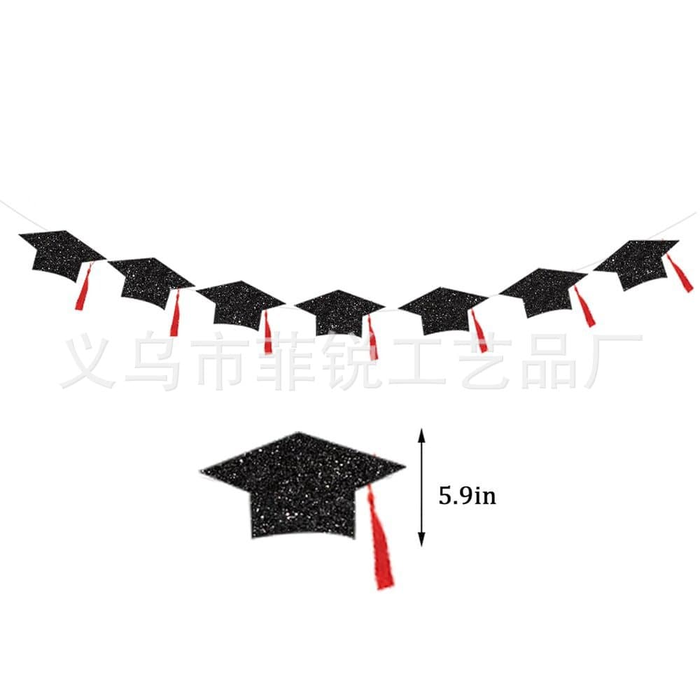 Dfq492-6 red tassel doctoral cap pull flower