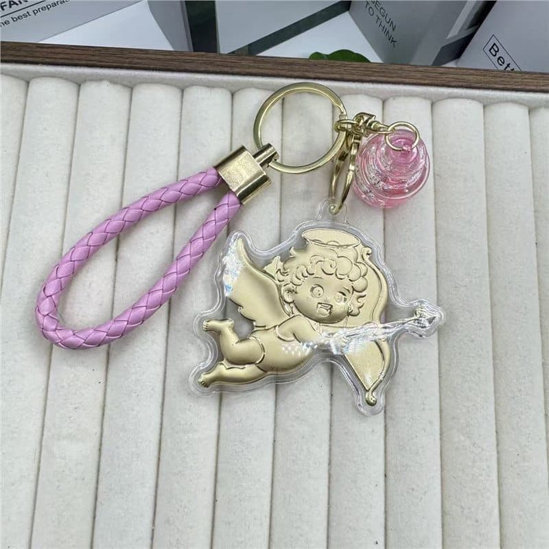 Cupid angel + pink wishing bottle