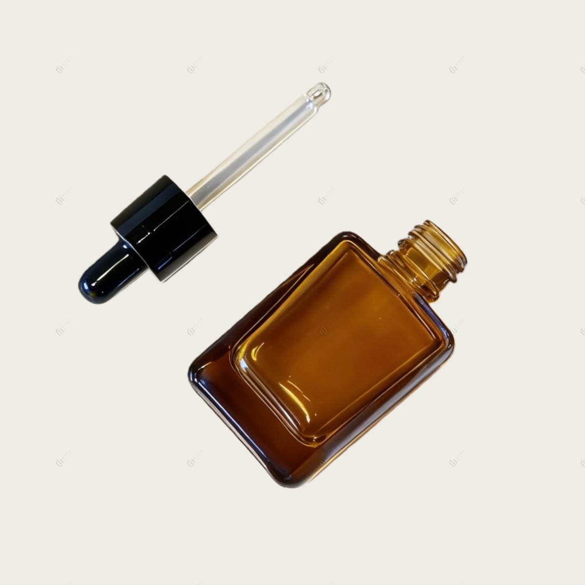 In Stock 30ml Flat Square Transparent Glass Essential Oil Bottle, Serum Bottle, Dropper Bottle, Original Liquid Bottle, Amber Dropper 3