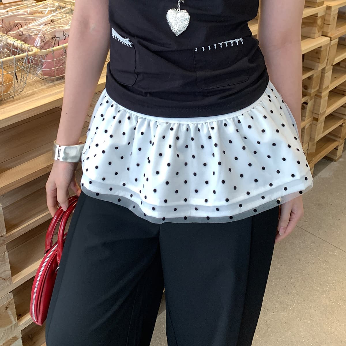 White polka dots