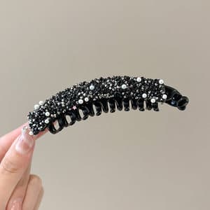 2# black pearl diamond banana clip 10.5cm