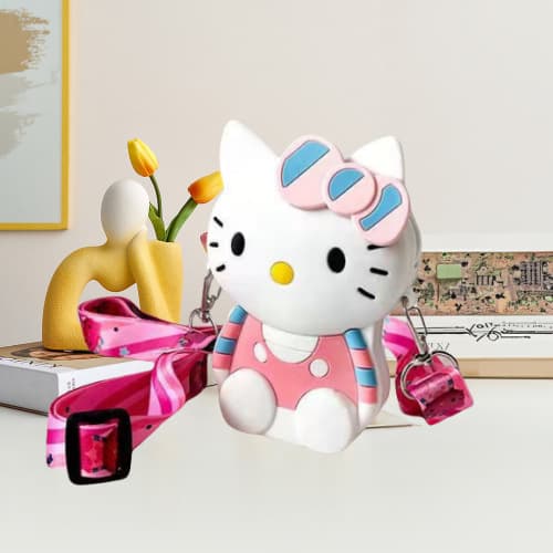 Cat full body coin purse white