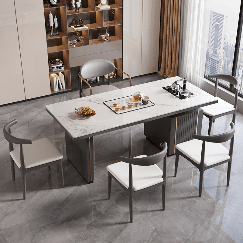 1.4m table, 1 light luxury chair + 4 guest chairs