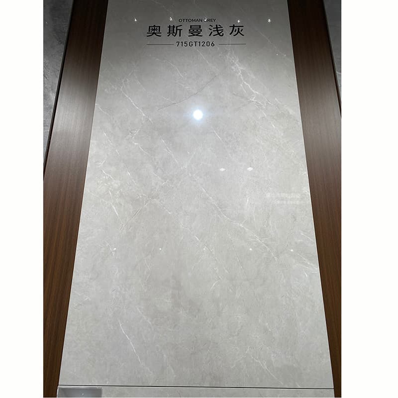 {in stock, made in foshan, guangdong} high-gloss porcelain tile 3c with g-ottoman light grey