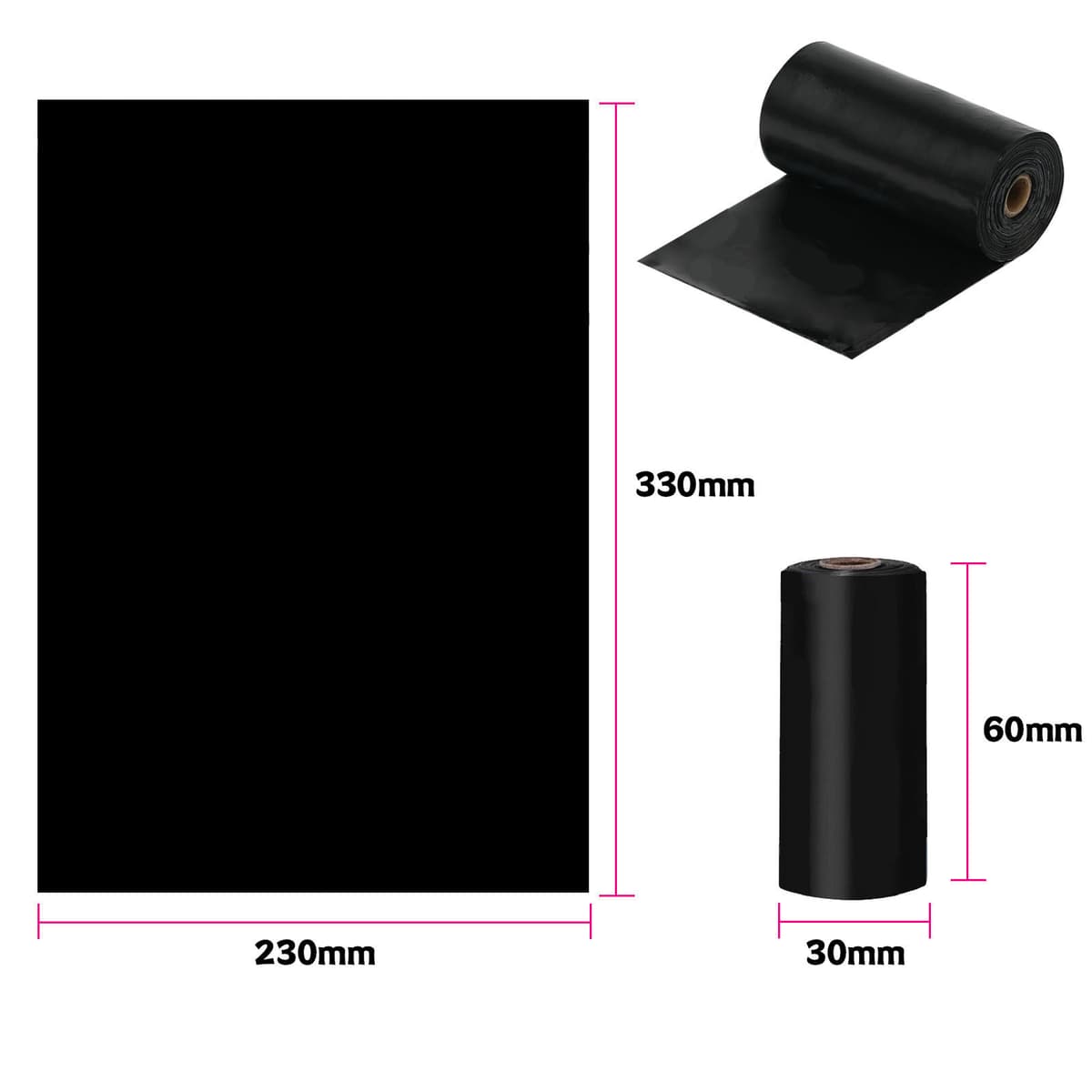 Eco-friendly black solid color 1.5 silk thickness lavender scented trash bags, 15 bags/roll