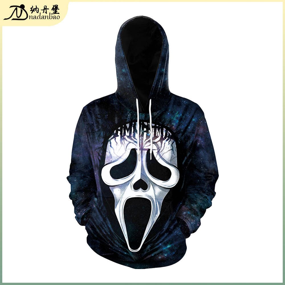 2024 Yeni Küçə Üslublu 3D Qorxulu Maska Avatar Printli Halloween Cüt Sviteri Wb128-012 1