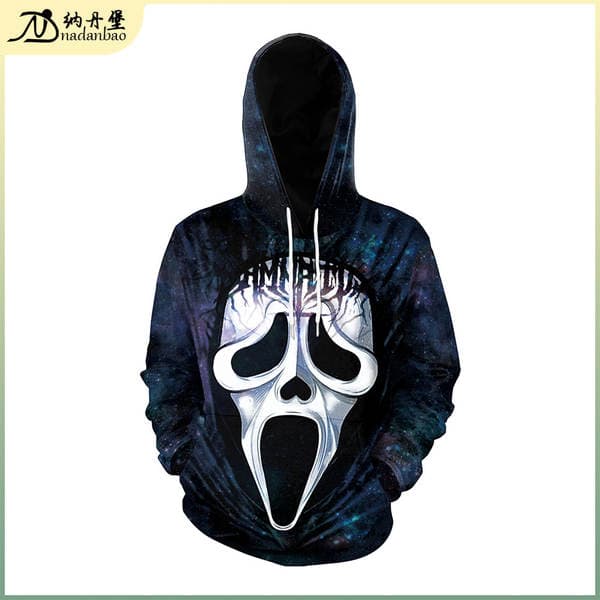 2024 Yeni Küçə Üslublu 3D Qorxulu Maska Avatar Printli Halloween Cüt Sviteri Wb128-012